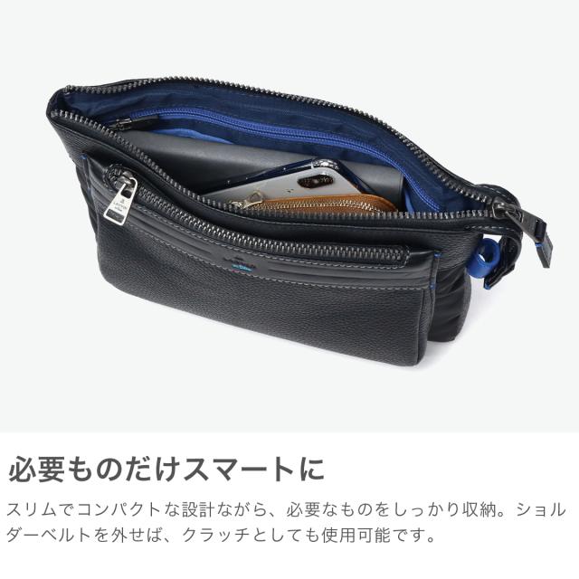 【商いもの文芸評論で＋5％】ランバン オン 青味 クラッチペダル御徒面子 メンズ 小さめ 本革 LANVIN en Bleu ショルダーバッグ クラッチペダル肩先 A5 2WAY 単位料金 511101