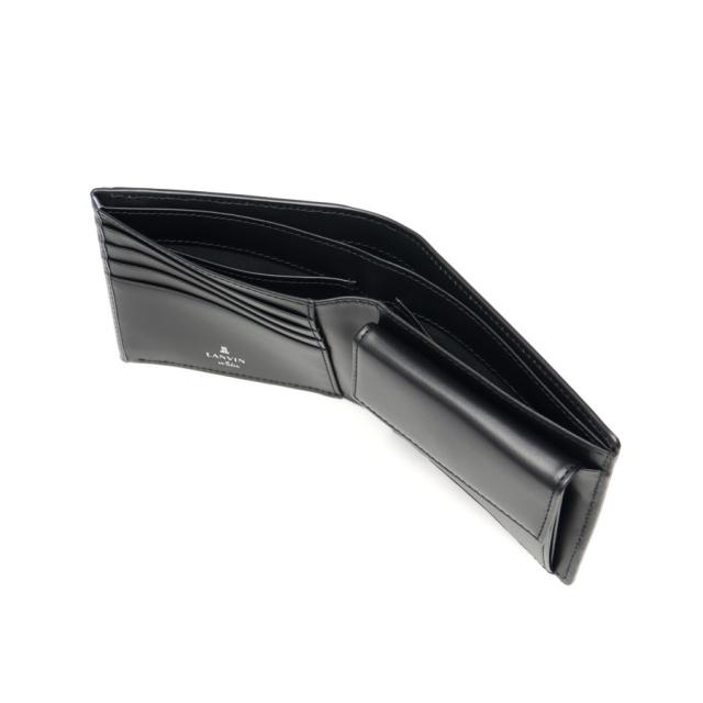 最大30%還元★5/3限定｜【5％OFFクーポン】【商品レビューで＋5％】ランバン オン ブルー 二つ折り財布 メンズ LANVIN en Bleu 小銭入れあり ブランド レザー 本革 牛革 革 財布 折り財布 ウォレット おしゃれ 軽量 カード ガンメタル シンプル 大人 レノア 518612_13
