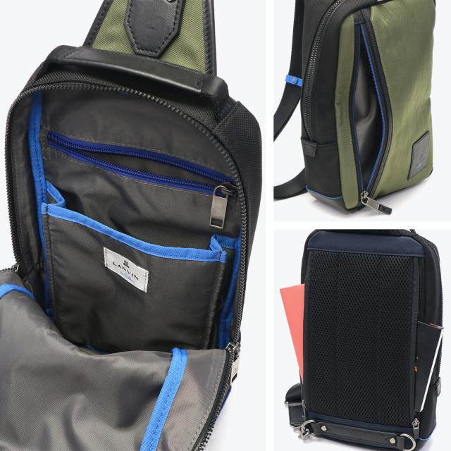 【商品レビューで＋5％】ランバン オン ブルー ボディバッグ メンズ ブランド 縦型 軽量 おしゃれ LANVIN en Bleu ワンショルダーバッグ 斜めがけ 撥水 A5 リール 530911_4