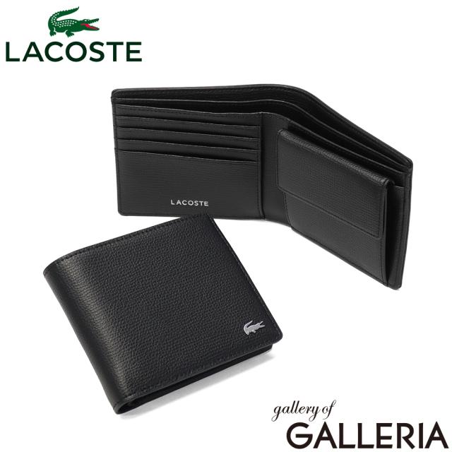 【商品レビューで＋5％】ラコステ 二つ折り財布 メンズ レディース 札 小銭 ブランド LACOSTE 財布 小銭入れあり 本革 小さい 大人 二つ折り 小さめ 2つ折りウォレット NH1601KP