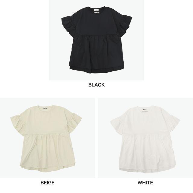 【商品レビューで＋5％】ミルクフェド チュニック 半袖 大人可愛い Tシャツ MILKFED. レディース 夏 長め フリル 水陸両用 ペプラム ゆったり ロゴ刺繍 UV加工 吸汗速乾 103252013006_5