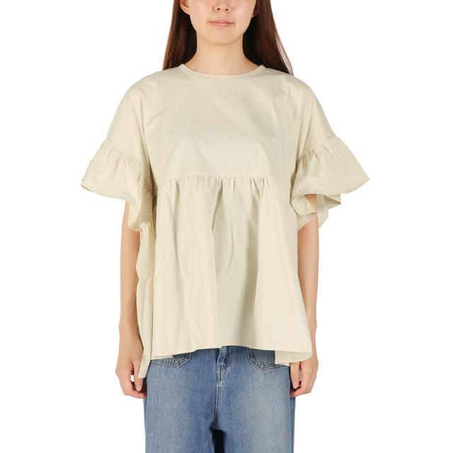 【商品レビューで＋5％】ミルクフェド チュニック 半袖 大人可愛い Tシャツ MILKFED. レディース 夏 長め フリル 水陸両用 ペプラム ゆったり ロゴ刺繍 UV加工 吸汗速乾 103252013006_7