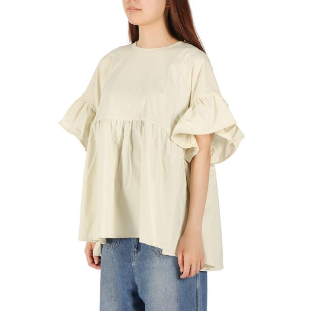 【商品レビューで＋5％】ミルクフェド チュニック 半袖 大人可愛い Tシャツ MILKFED. レディース 夏 長め フリル 水陸両用 ペプラム ゆったり ロゴ刺繍 UV加工 吸汗速乾 103252013006_8