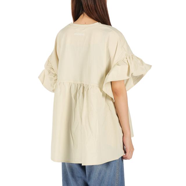【商品レビューで＋5％】ミルクフェド チュニック 半袖 大人可愛い Tシャツ MILKFED. レディース 夏 長め フリル 水陸両用 ペプラム ゆったり ロゴ刺繍 UV加工 吸汗速乾 103252013006_10