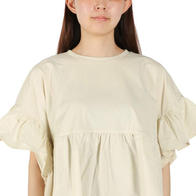 【商品レビューで＋5％】ミルクフェド チュニック 半袖 大人可愛い Tシャツ MILKFED. レディース 夏 長め フリル 水陸両用 ペプラム ゆったり ロゴ刺繍 UV加工 吸汗速乾 103252013006_11