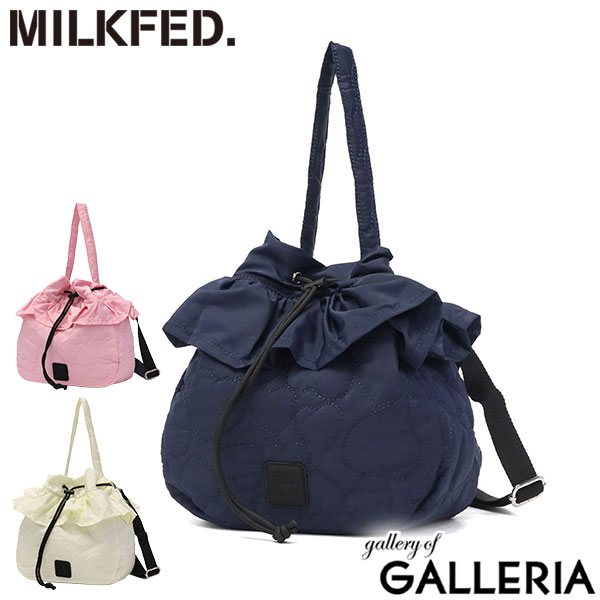 最大30%還元★6/13限定｜【5％OFFクーポン】【商品レビューで＋5％】ミルクフェド ショルダーバッグ レディース MILKFED. 軽量 バッグ ショルダー A5 HEART QUILTED DRAWSTRING BAG 103254053002