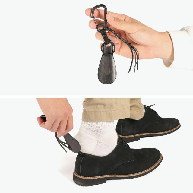 最大30%還元★6/13限定｜【商品レビューで＋5％】ミスターオリーブ E.O.I シューホーン 携帯用 MR.OLIVE E.O.I 靴べら 真鍮 レザー キーリング カラビナ ブランド おしゃれ 携帯靴べら 日本製 POLISHED STEER LEATHER BRASS SHOE HORN KEY RING ME361_4
