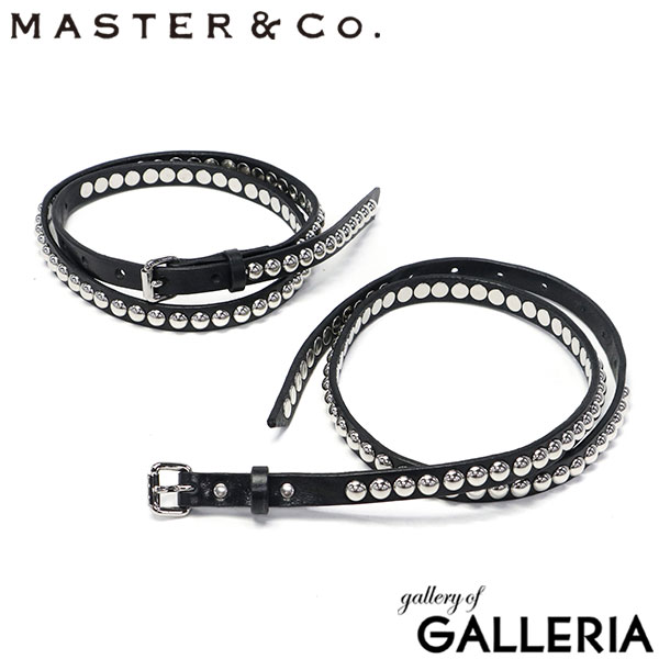 【商品レビューで＋5％】マスターアンドコー ベルト レディース メンズ 本革 カジュアル ブランド MASTER＆Co. 細い 革 黒 おしゃれ 革小物 華奢 レザーベルト スタッズ 大人 日本製 デイトナスタッズレザーベルト MC1605