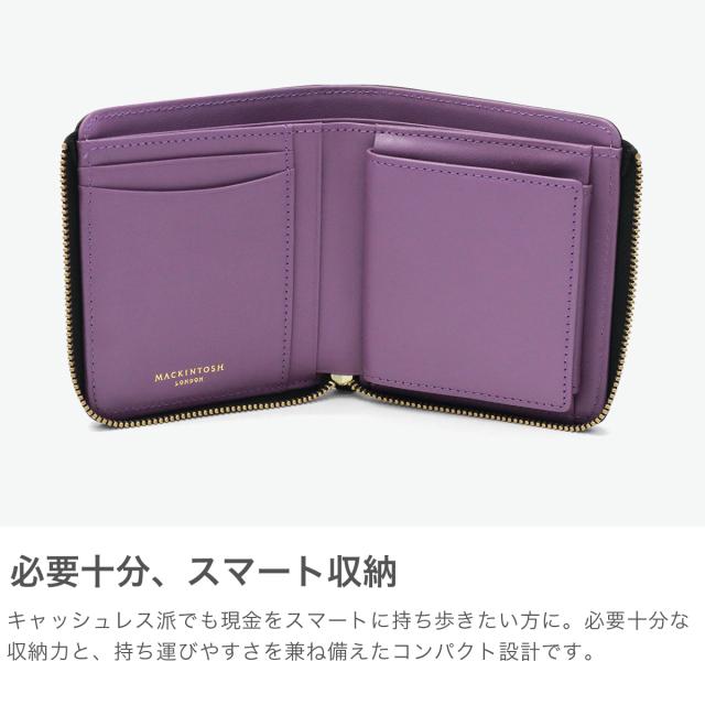 【商いもの文芸評論で＋5％】マッキントッシュ 大ロンドン 二つ折り紙入れ メンズ レディース BOX型御釣り入れ MACKINTOSH LONDON 御釣り入れあり L字ジッパー EM WMKL6060089