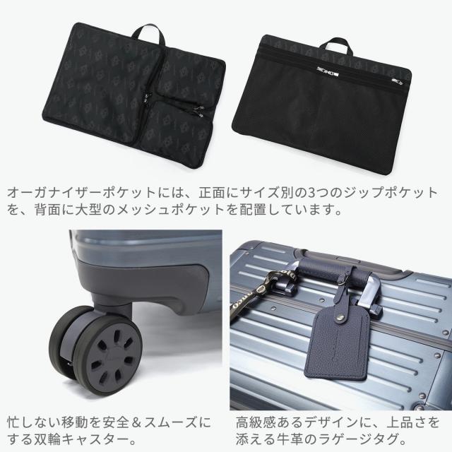 最大30%還元★5/3限定｜【5％OFFクーポン】【商品レビューで＋5％】【正規品10年保証】オロビアンコ スーツケース フレームタイプ Lサイズ Orobianco 7泊8日 シルバー アルミフレーム 71L MOVENZA 93143_4