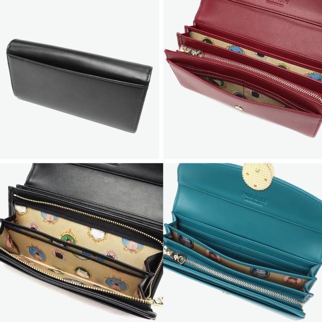 最大21%還元★4/13限定｜【商品レビューで＋5％】PAUL＆JOE ACCESSOIRES 長財布 ブランド 大容量 かぶせ 財布 ポールアンドジョー カード ねこ ブローチ CAT BROOCH かぶせ束入れ PJA-W1171