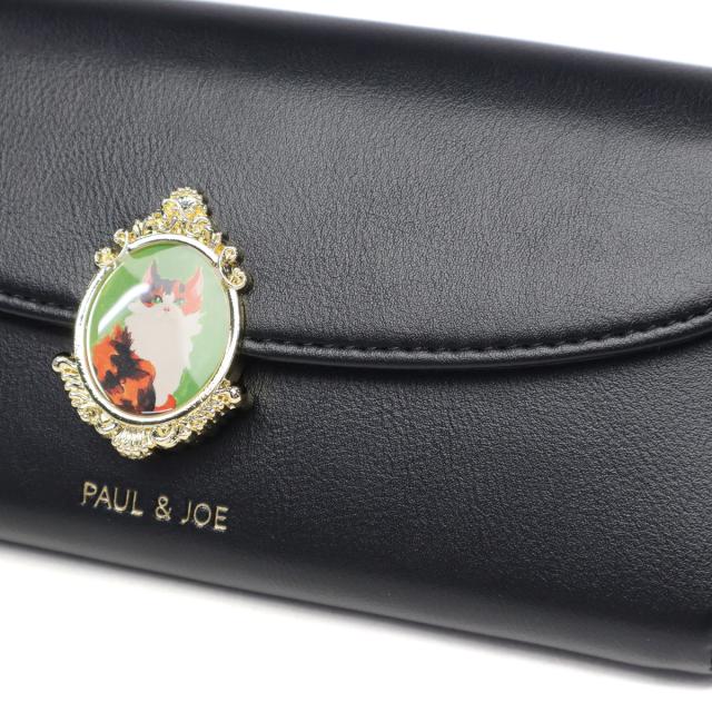 最大21%還元★4/13限定｜【商品レビューで＋5％】PAUL＆JOE ACCESSOIRES 長財布 ブランド 大容量 かぶせ 財布 ポールアンドジョー カード ねこ ブローチ CAT BROOCH かぶせ束入れ PJA-W1171
