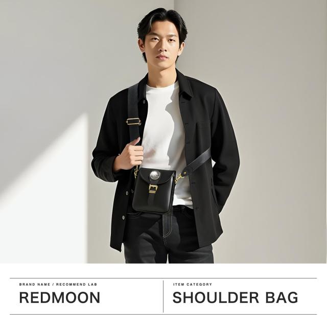 【商品レビューで＋5％】【正規取扱店】レッドムーン ショルダーバッグ メンズ レディース 斜めがけバッグ ブランド REDMOON 斜めがけ 小さめ 革 本革 オイルレザー 大人 軽量 軽い ショルダー アメカジ かっこいい おしゃれ 高級感 RM-MTSB-MA38_1