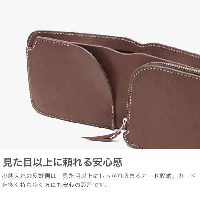 【商品レビューで＋5％】【正規取扱店】レッドムーン 二つ折り財布 メンズ レディース REDMOON 財布 本革 レザー 札 札入れ 小銭 MID LINE ショートウォレット 2000-M-MID_4