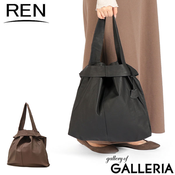【5％OFFクーポン】【商品レビューで＋5％】REN トートバッグ レディース メンズ A4 大きめ レン 軽量 革 レザー 本革 山羊革 トート バッグ 縦型 カジュアル 2WAY 1-11-13602