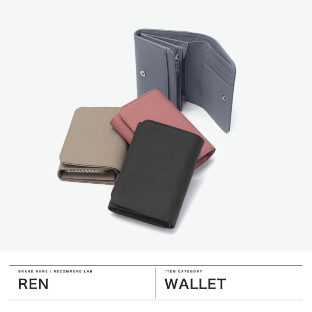 【商品レビューで＋5％】REN 二つ折り財布 本革 ブランド レン 財布 日本製 大人 二つ折 かぶせ 革 レザー 小銭入れ カード入れ PHILIP ポストマンウォレットS 3-51-12121_1