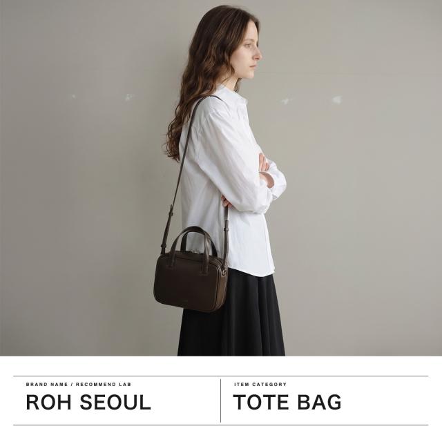 【商品レビューで＋5％】ROH SEOUL トートバッグ レディース ファスナー付き ローソウル 本革 レザー トート ハンドバッグ ショルダー ミニショルダー スクエア型 JLL00CA2X_1