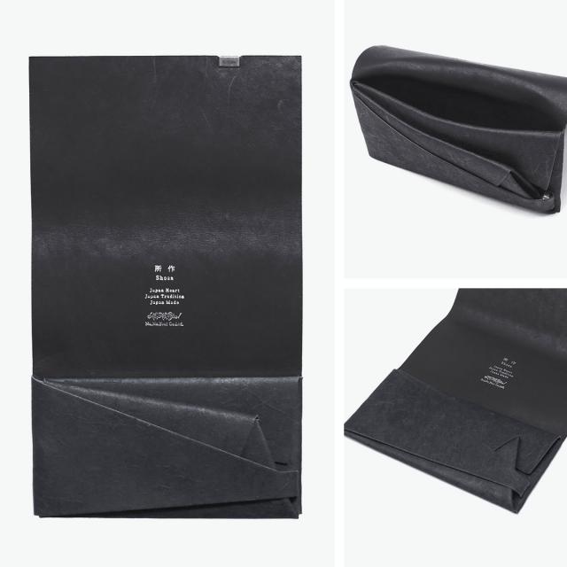 【商品レビューで＋5％】所作 長財布 メンズ レディース 薄い Shosa かぶせ ブランド 本革 革 レザー 牛革 日本製 革財布 財布 サイフ 小銭入れ 軽量 和紙 ロングウォレット_4
