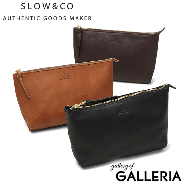 【商品レビューで＋5％】SLOW ポーチ 小物入れ ブランド レザー Mサイズ スロウ マチ付き マチ 革 本革 おしゃれ シンプル ギフト 黒 日本製 bono Pouch M 300S17C