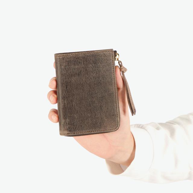 【商品レビューで＋5％】SLOW 二つ折り財布 メンズ レディース box型小銭入れ スロウ L字ファスナー 本革 クーズー革 日本製 kudu Lzip short wallet 333S82I_7