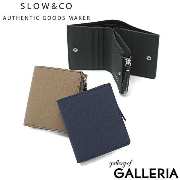 最大30%還元★6/13限定｜【商品レビューで＋5％】SLOW 二つ折り財布 本革 ブランド スロウ 財布 二つ折り 牛革 レザー コンパクト ミニ財布 小さめ 日本製 bouble wing wallet 883S03R