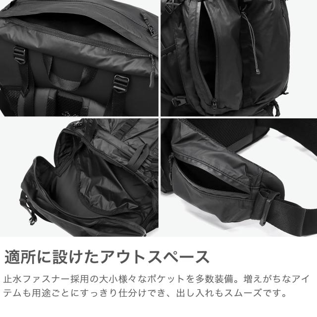 【商品レビューで＋5％】スノーピーク リュック メンズ レディース 大容量 大きい Lサイズ おしゃれ 大人 snow peak アウトドア ブランド かぶせ 登山 キャンプ トレッキング 旅行 黒 A3 B4 A4 60L Active Field Backpack L AC-25SU410_3