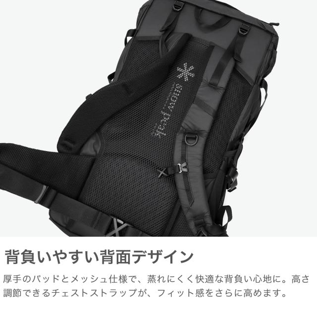 【商品レビューで＋5％】スノーピーク リュック メンズ レディース 大容量 大きい Lサイズ おしゃれ 大人 snow peak アウトドア ブランド かぶせ 登山 キャンプ トレッキング 旅行 黒 A3 B4 A4 60L Active Field Backpack L AC-25SU410_4