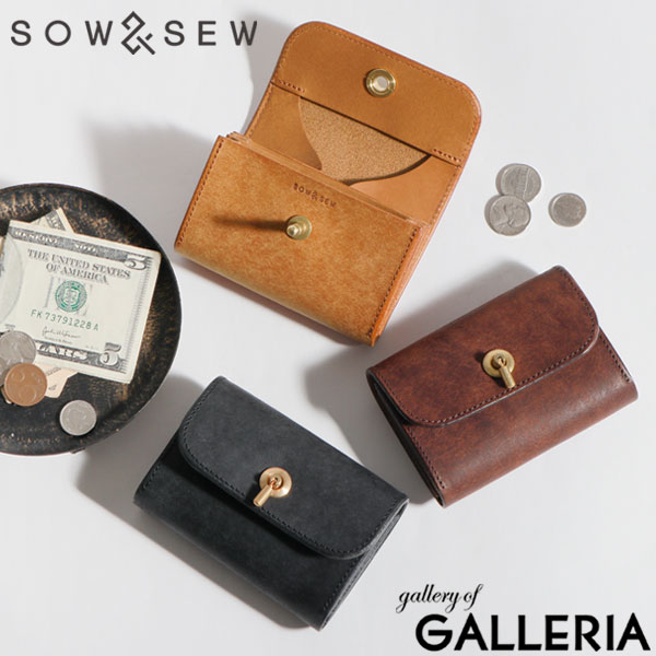 【商品レビューで＋5％】財布 レディース 本革 PUEBLO プエブロ ミニウォレット フラップ ギャルソンウォレット SOW&SEW PB-GR03