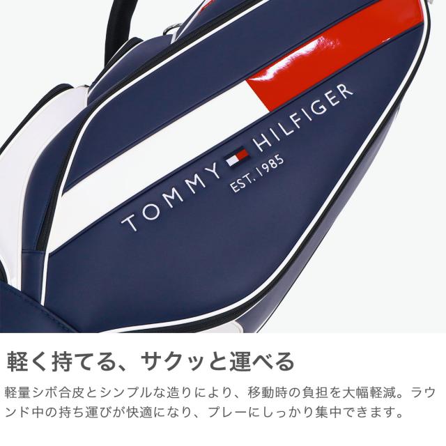 最大30%還元★6/3限定｜【商品レビューで＋5％】トミー ヒルフィガー ゴルフ キャディバッグ TOMMY HILFIGER GOLF 9型 46インチ 5分割 カート型 カートキャディバッグ ベーシック THMG4SC5_2