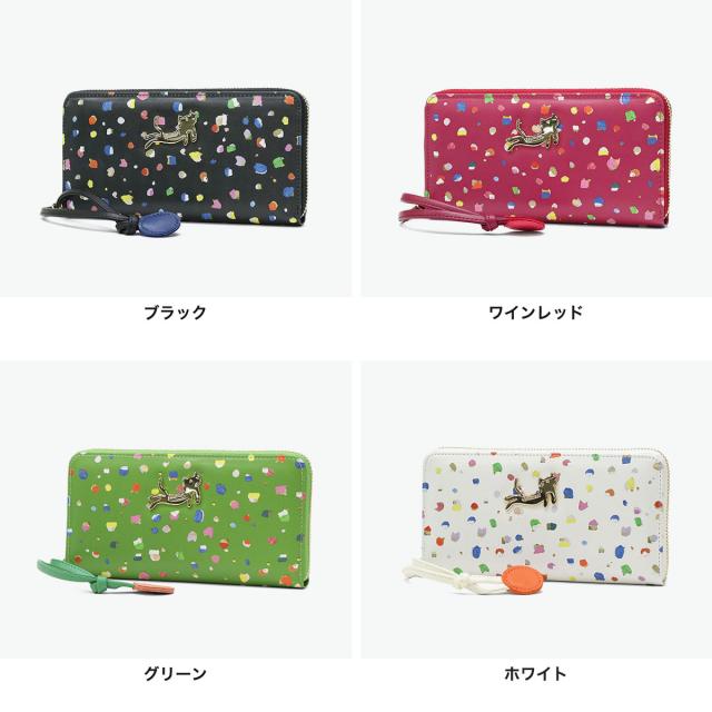 最大30%還元★5/3限定｜【5％OFFクーポン】【商品レビューで＋5％】ツモリチサト 長財布 tsumori chisato CARRY 財布 ブランド 本革 羊革 ラウンドファスナー ネコ ストラップ付 日本製 てんてん RF長財布 57931_1