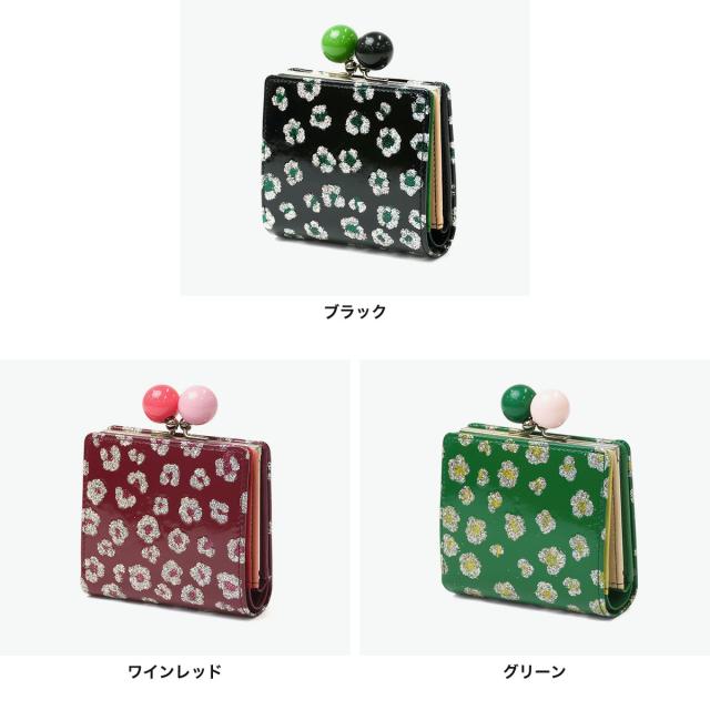 【商いもの文芸評論で＋5％】ツモリチサト 二つ折り紙入れ レディース ブランド名 tsumori chisato CARRY 紙入れ 蝦蟇口 本革 革 成年者 可愛らしい 二つ折 グリッターフラワー 57856