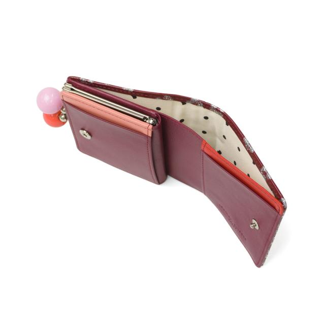 【商いもの文芸評論で＋5％】ツモリチサト 二つ折り紙入れ レディース ブランド名 tsumori chisato CARRY 紙入れ 蝦蟇口 本革 革 成年者 可愛らしい 二つ折 グリッターフラワー 57856