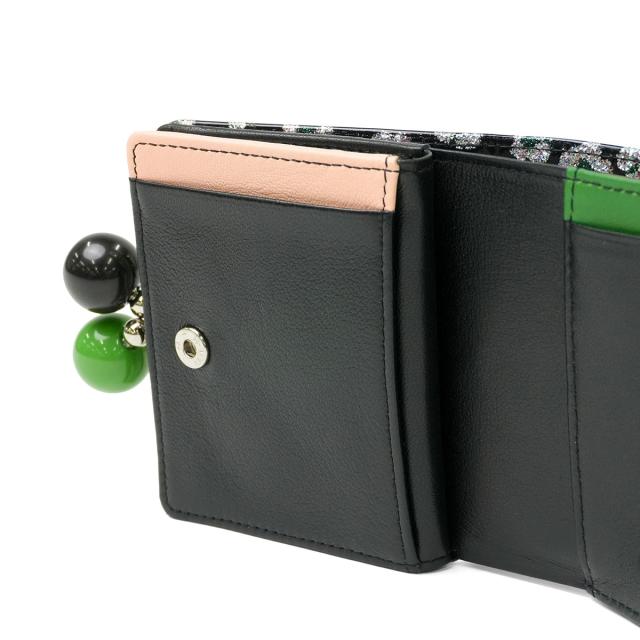 【商いもの文芸評論で＋5％】ツモリチサト 二つ折り紙入れ レディース ブランド名 tsumori chisato CARRY 紙入れ 蝦蟇口 本革 革 成年者 可愛らしい 二つ折 グリッターフラワー 57856