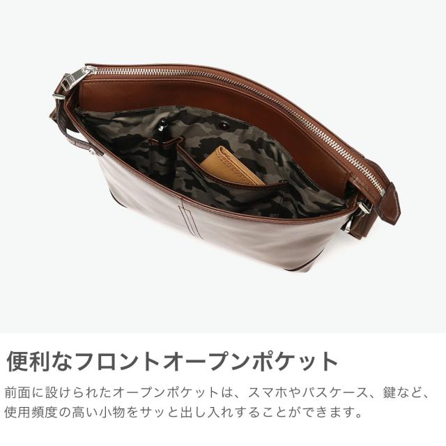 【商品レビューで＋5％】ウルティマ トーキョー ショルダーバッグ メンズ ultima TOKYO 小さめ 斜めがけ 革 軽量 抗菌 日本製 B5 5L バート 70112_4
