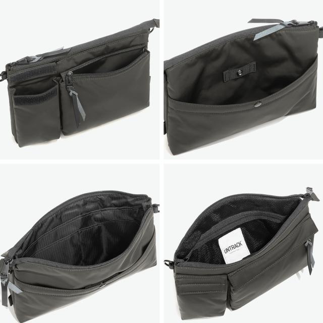 【商品レビューで＋5％】アントラック ショルダーバッグ メンズ レディース UNTRACK 斜めがけ 小さめ 大人 サコッシュ ブランド 横長 A5 撥水 2.2L 黒 60212