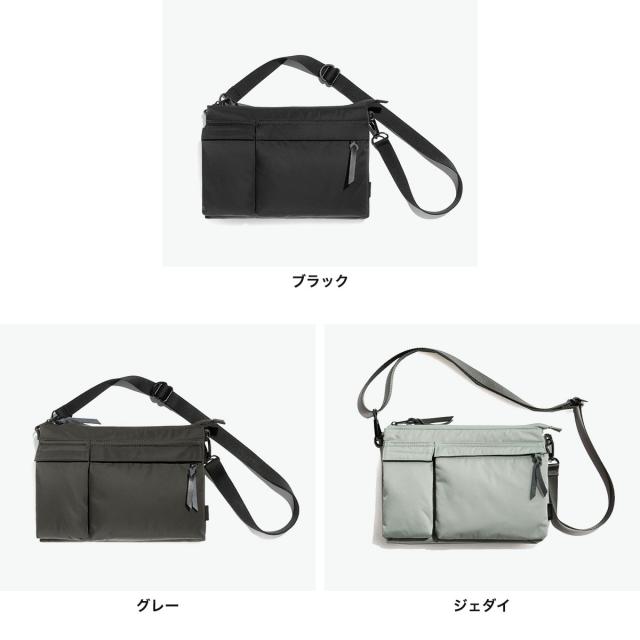 【商品レビューで＋5％】アントラック ショルダーバッグ メンズ レディース UNTRACK 斜めがけ 小さめ 大人 サコッシュ ブランド 横長 A5 撥水 2.2L 黒 60212