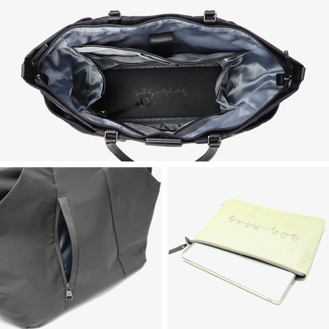 【商品レビューで＋5％】ダブルアンドデイナイト トートバッグ レディース A4 大きめ W&.Day/Night バッグ ポーチ付き きれいめ 大人 上品 PC 13.3inch 18L Sukku 15184 wsb