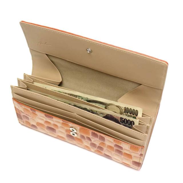 【商品レビューで＋5％】アルカン 長財布 Arukan メテオール 革 エナメルレザー かぶせ レディース 1218-607 商品レビューで＋5％】アルカン 長財布 Arukan メテオール 革 エナメル