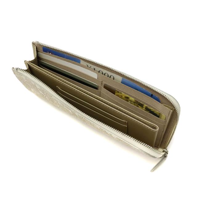 最大30%還元★4/13限定｜【商品レビューで＋5％】アルカン L字ファスナー 長財布 Arukan クレア 本革 花柄 型押し 日本製 レディース 1413-657