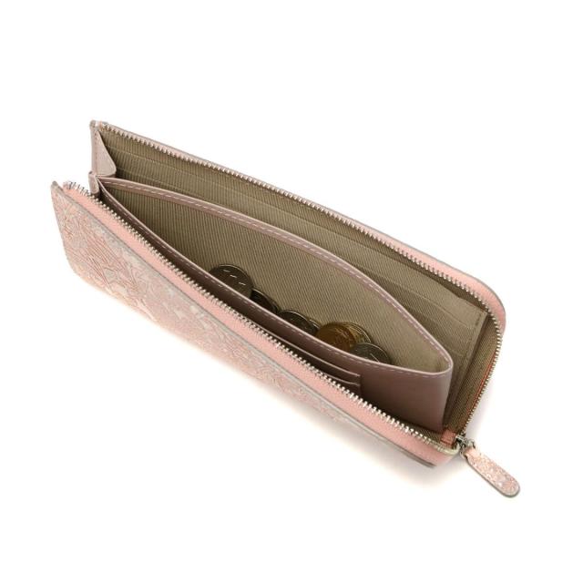 最大30%還元★4/13限定｜【商品レビューで＋5％】アルカン L字ファスナー 長財布 Arukan クレア 本革 花柄 型押し 日本製 レディース 1413-657