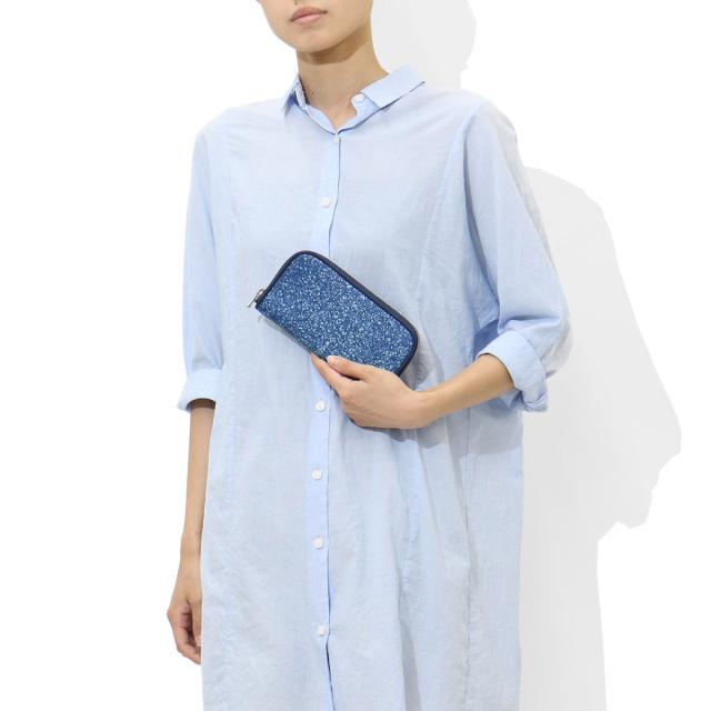 【商品レビューで＋5％】【セール40％OFF】【当店限定 コラボモデル】クランプ ラウンドファスナー長財布 Cramp 天然本藍染革 SKM-G001_6