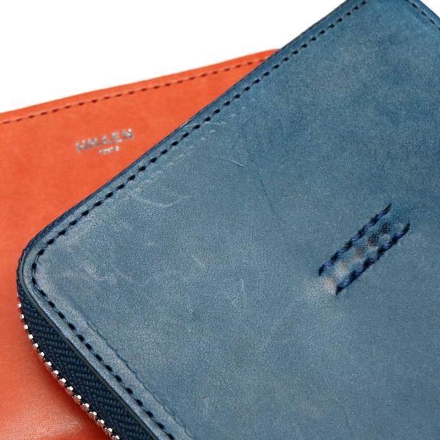 【商品レビューで＋5％】アエナ 財布 HMAEN 二つ折り財布 BOX型小銭入れ BILL フルレザーラウンドジップミニ財布 本革 大人 日本製_17