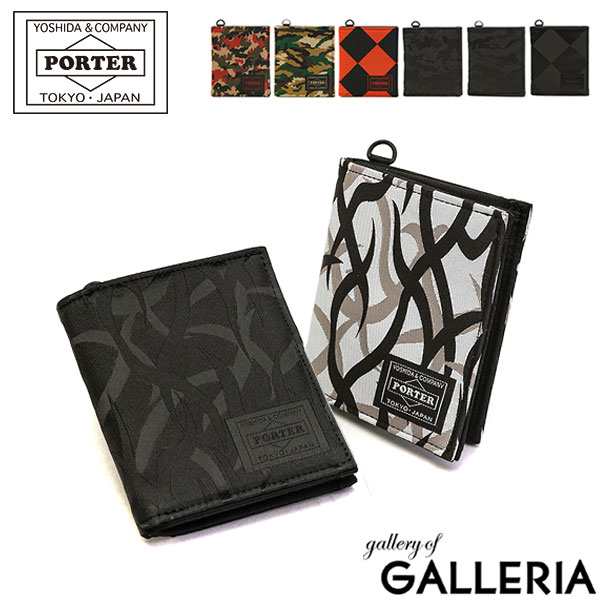 ポーター ギリー ウォレット 886-16143 二つ折り財布 財布 吉田カバン PORTER GHILLIE 二つ折り WALLET コンパクト  薄い 迷彩 ミリタリー カモフラージュ 柄 小銭入れなし メンズ レディース｜au PAY マーケット