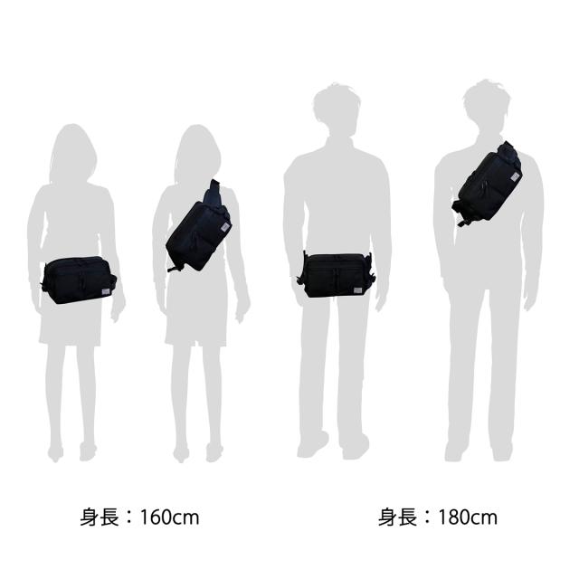 ポーター スイッチ ウエストバッグ 874-19676 ボディバッグ 吉田カバン PORTER SWITCH WAIST BAG 斜めがけ コットン ブラック カジュアル 撥水 メンズ レディース_4