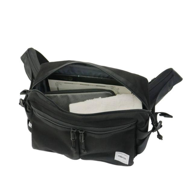 ポーター スイッチ ウエストバッグ 874-19676 ボディバッグ 吉田カバン PORTER SWITCH WAIST BAG 斜めがけ コットン ブラック カジュアル 撥水 メンズ レディース_9