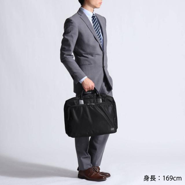 ポーター タイム 2WAYブリーフケース(L) 655-08298 ビジネスバッグ 吉田カバン PORTER TIME 2WAY BRIEFCASE(L) 薄マチ ショルダー A4 ビジネス 通勤 通勤バッグ 出張 撥水 軽量 メンズ_4