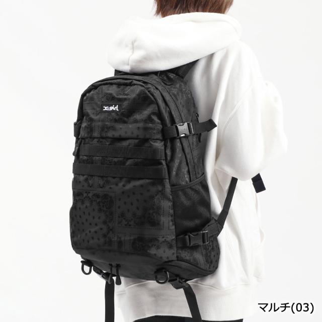 最大21%還元★6/13限定｜【商品レビューで＋5％】【セール30%OFF】 エックスガール リュック X-girl デイパック MILLS LOGO ADVENTURE BACKPACK A4 29L 105224053010 105225053002_2