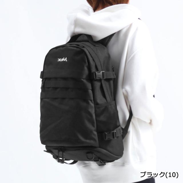 最大21%還元★6/13限定｜【商品レビューで＋5％】【セール30%OFF】 エックスガール リュック X-girl デイパック MILLS LOGO ADVENTURE BACKPACK A4 29L 105224053010 105225053002_3