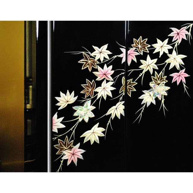 塗りモダン仏壇【錦秋（きんしゅう）22号】豪華な蒔絵がポイント・金仏壇・小型仏壇・ミニ仏壇・上置き仏壇・送料無料_3