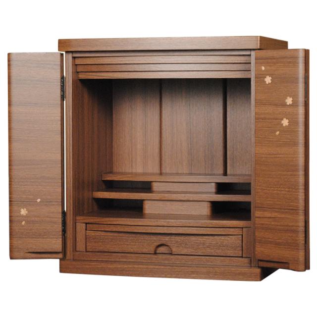 ミニモダン仏壇【桜都（おと）桜柄木象嵌 19号ワイド